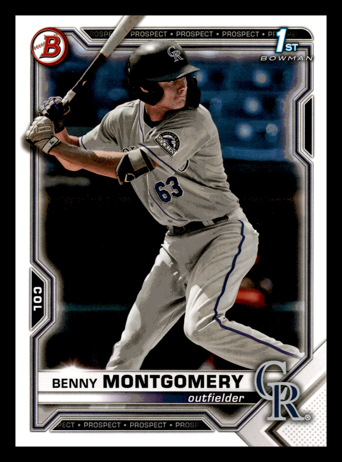 2021 1st Bowman Draft Benny Montgomery Colorado Rockies #BD-84 Centered Mint