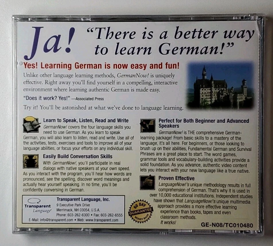New - Learn German Now! Transparent Language Version 8 Master Program Win/Mac CD - Image 2 of 4