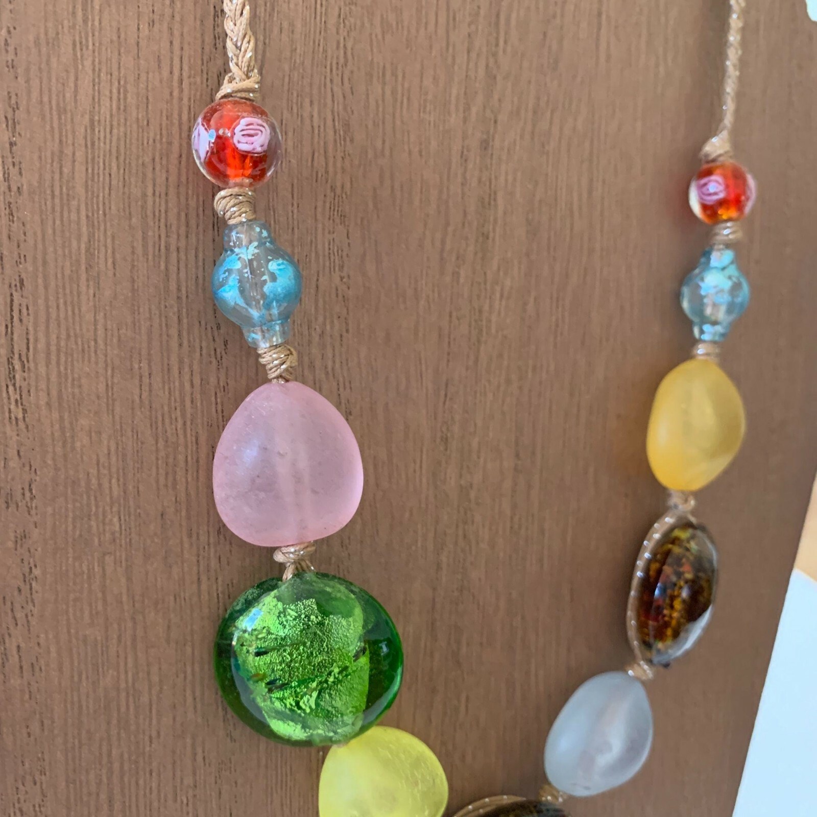 Multi-Colored Glass Beaded Statement Necklace - image 7