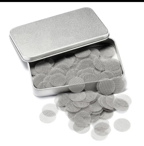 200 Pantallas de Pipa Acero Inoxidable Metal Pipa para Fumar Tabaco Filtros 3/4 pulgadas y Caja - Imagen 2 de 2