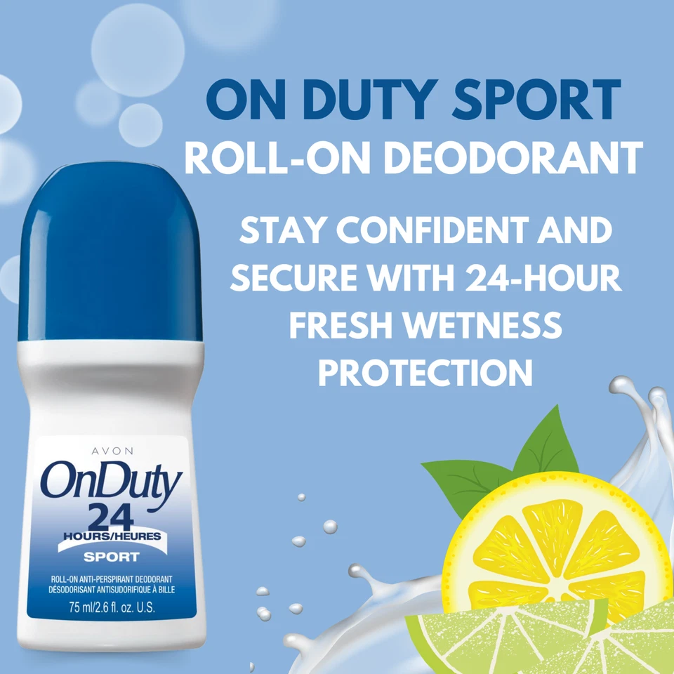 Avon On Duty Sport 24 Hr Roll-On Antiperspirant Deodorant, – 2.6 fl oz (20-Pack) - Image 4 of 4