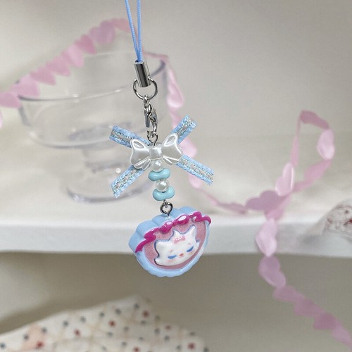 Cartoon Cat Bow Pendant Girl Heart Cat Phone Chain Cute Kitty Cartoon Keychain - 第 8/11 張圖片