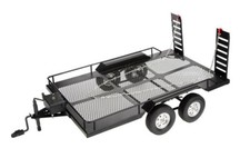 Kit de remolque de coche de doble eje de plataforma plana de aleación mecanizada para escala 1/10 RC 624x339x112 mm