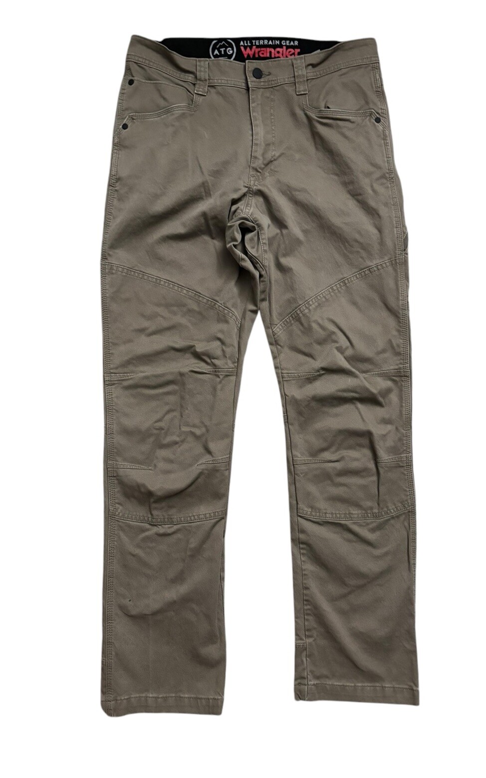 Wrangler Pants Mens 32x32 Brown All Terrain Gear Canvas Zip Pocket Workwear