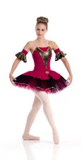 Child Extra Small ESMERALDA Tutu Dance Costume Dress with Arm Sleeves SPANISH XS