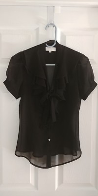 Padini black see-through ruffle blouse