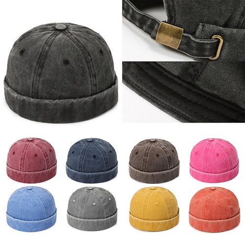 Men's Cotton Brimless Skullies Street Portable Docker Hat Beanie Hat