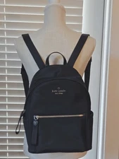 Kate Spade New York Black Nylon Adjustable Backpack Medium
