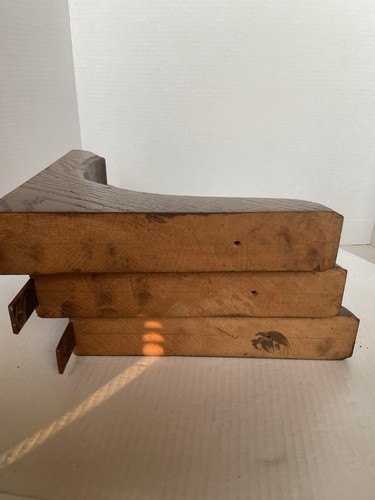 3 Soportes de Estantería de Roble Madera de Roble Real Tamaño 10 3/8 X 11 1/4 pulgadas En Excelente Estado. - Imagen 5 de 11