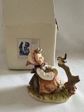 Goebel HUMMEL Germany 5" Figurine 414 In Tune, Girl With Songbird TMK 6 with box