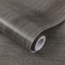 Grey Wood Peel and Stick Wallpaper Wood Grain Contact Paper 17.7x118 Inch