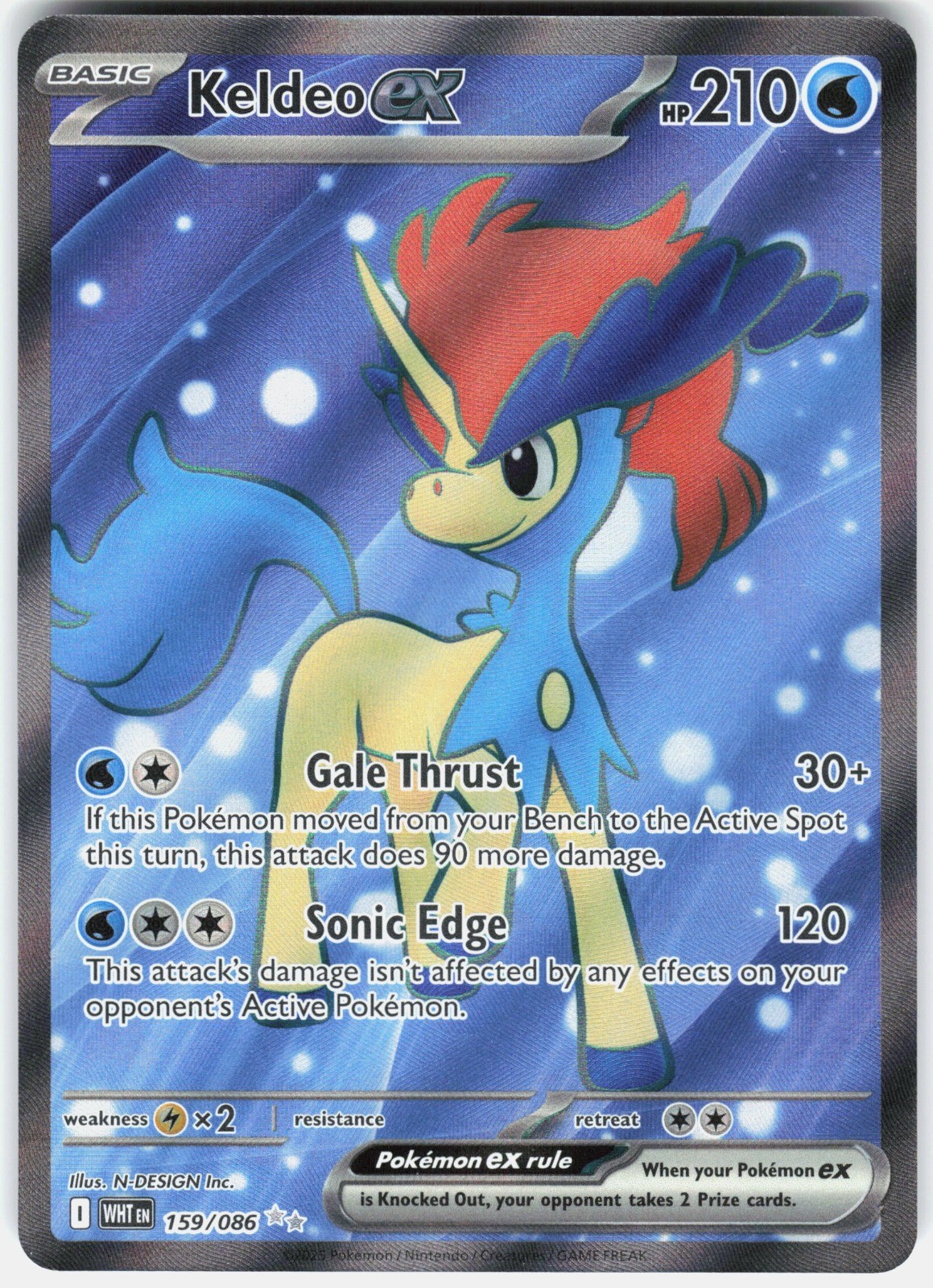 Keldeo ex Holo Ultra Rare SV: White Flare 159/086 NM