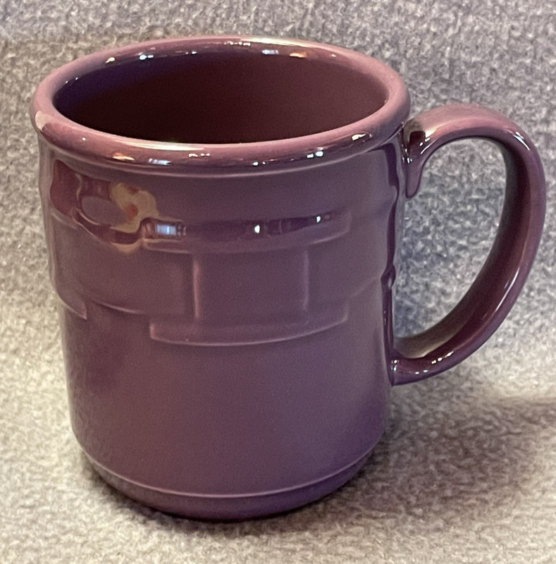 Longaberger WT Eggplant Purple Pottery Coffee Mug Cup 12 Oz 4 1/8" Tall NWOB USA