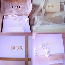 Dior Gift Box Satin Logo White Gold Ribbon  Gift Card Envelope LARGE 13" X 9.5"