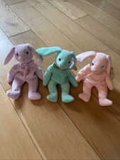 TY Beanie Baby Bunny Bundle – Hippity, Hoppity & Floppity – Pastel Easter Set
