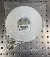 CAT8 Flat Ethernet Cable LAN Network 40Gbps 50ft White