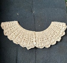 Unique Vintage Hand Crocheted Collar In A Pleasing White