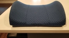 Back Support Pillow Lumbar Cushion Memory Foam Blue 13.75 x 12.75 x 4.75 Carex 