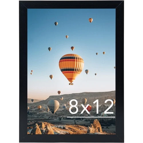8x12 Picture Frame Black for Wall Hanging or Tabletop, Wall Mounting Ho..1 pack