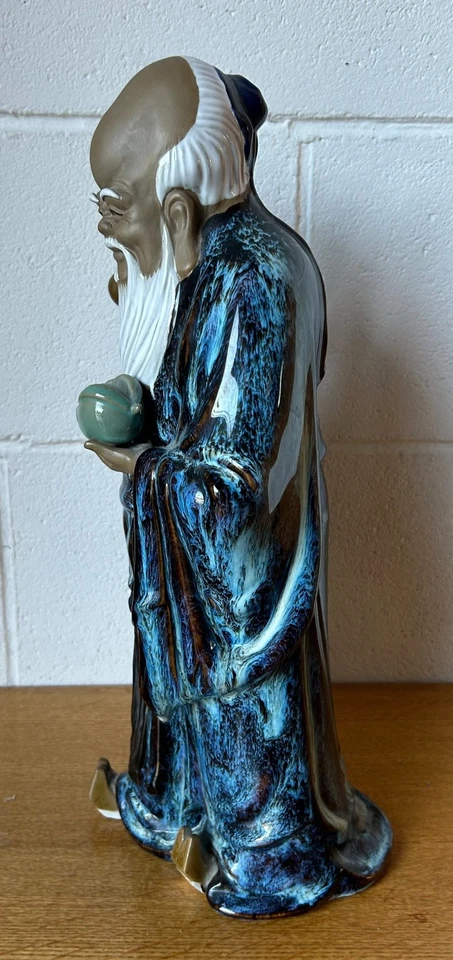 Large 18" Chinese Pottery Shiwan Wanjiang Mudman Immortal of Longevity Figure - Image 2 of 4