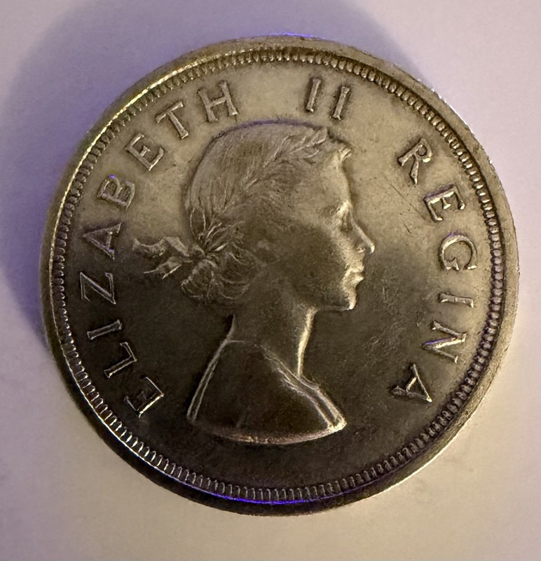 SOUTH AFRICA. 1954, 5 Shillings, Silver - QEII Coin