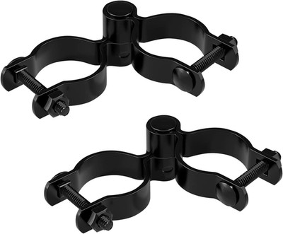 VIVIDA 1-3/8'' Black Gate Hinge Kit for Chain Link Fence 2 Set, Black Powder Coat