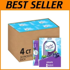 Grape Flavored Drink Mix Packets, Caffeine Infused, 120 ct