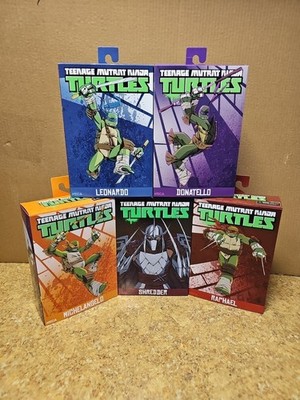 NECA 2012 Ninja Turtles Leonardo Mikey Raphael Donnie Shredder Set 5 Nickelodeon