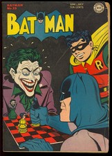 Batman #23 Nice Unrestored Golden Age Joker Cover Superhero DC Comic 1944 GD-VG
