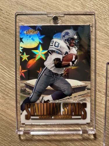 1998 Finest Stadium Stars #SS1 Barry Sanders Detroit Lions HOF Refractor 🔥🔥 - Picture 3 of 4