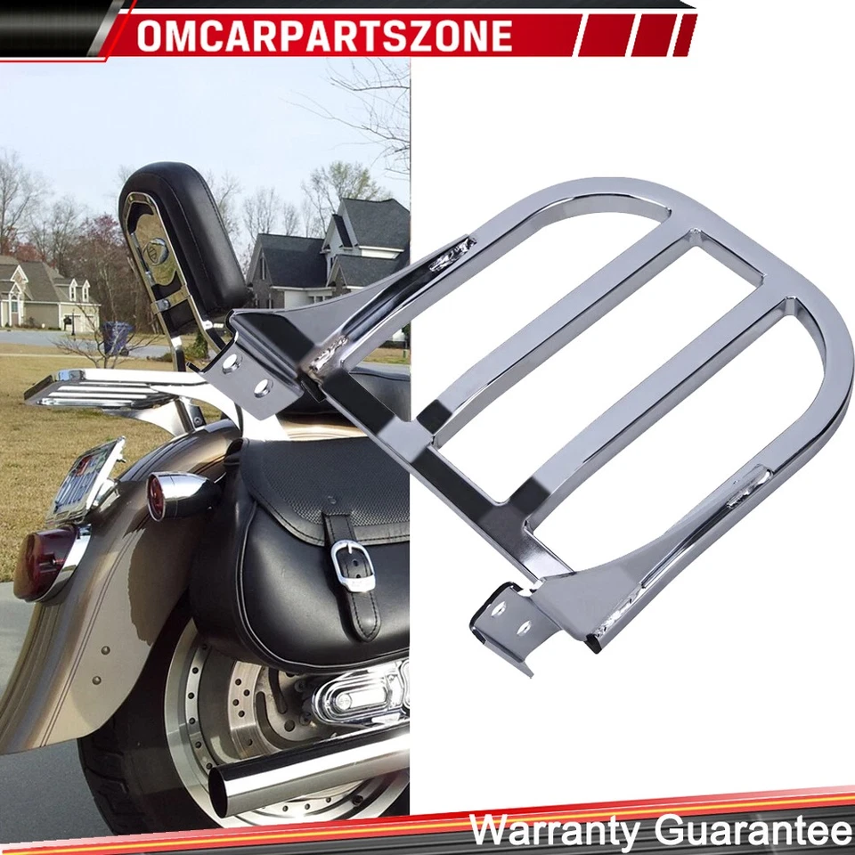 Rear Backrest Luggage Rack For Harley Heritage Softail Classic FLS Glide Custom - Image 2 of 4