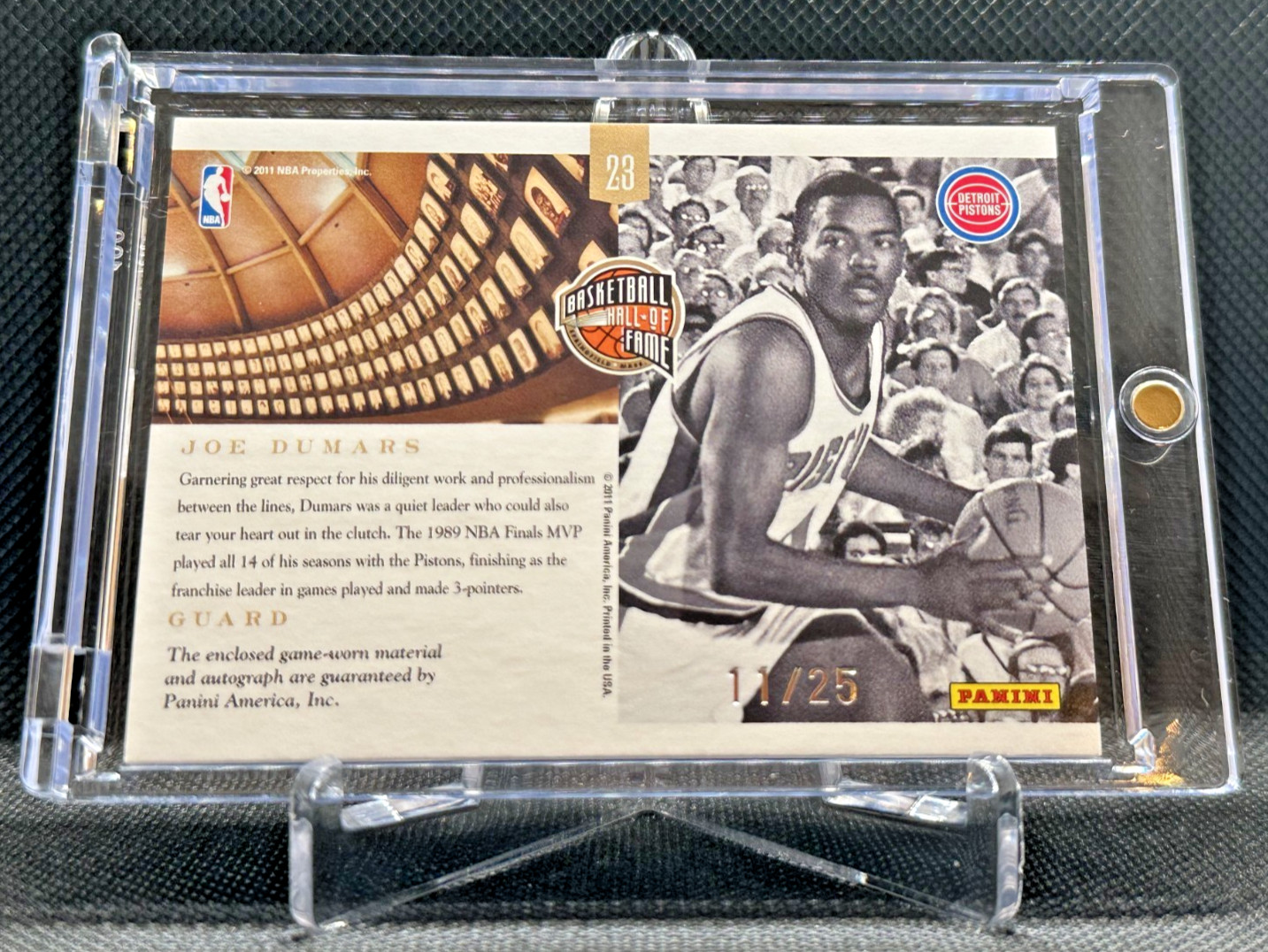 2011 National Treasures 3 Color PRIME PATCH AUTO /25 Joe Dumars HOF Ultra RARE! view 12
