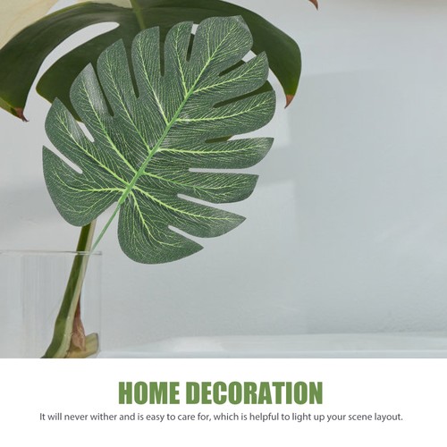 12 Stück Monstera Dekoration Bankett simuliertes Blatt gefälschte Stiele Zweige für Vase - Bild 12 von 12