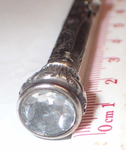antique Silver Victorian propelling 2 way pencil with inset stone - Picture 2 of 4