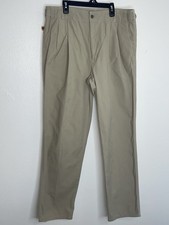 Vintage Dockers Levis Mens Khaki Pleated Chino Pants Adjustable Waist.