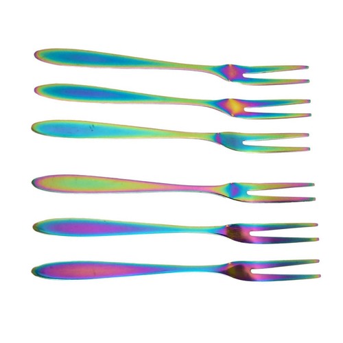 Practical Stainless Steel Fruit Forks for Convenient Snacking Set of 6 - Picture 23 of 55