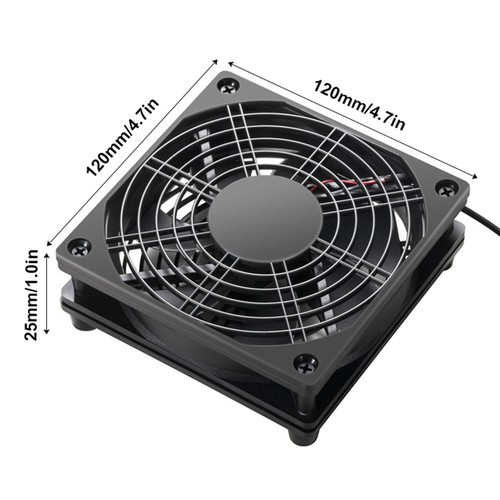 Black Cooling Fan Stand USB Silent Cooler 2500RPM For Router Modem Cable TV Box - Afbeelding 5 van 11