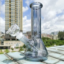 7.5 inch Heavy Smoking Glass Bongs Grey Hookah Shisha Water Pipe Bong w/Bowl