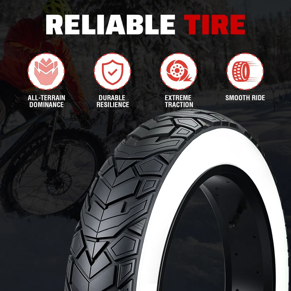 ZUKKA 2 Pack E-Bike Fat Tire,20 x 4.0-inch Electric Tricycle Fat Tire,White Wall - Image 4 of 4