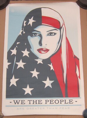 Shephard Fairey WE THE PEOPLE -ARE GREATER THAN FEAR 24'' x 36'' POSTER 2017