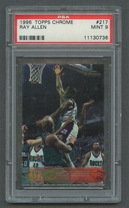 1996-97 Topps Chrome Basketball RAY ALLEN RC #217 PSA 9 MINT Bucks Rookie 