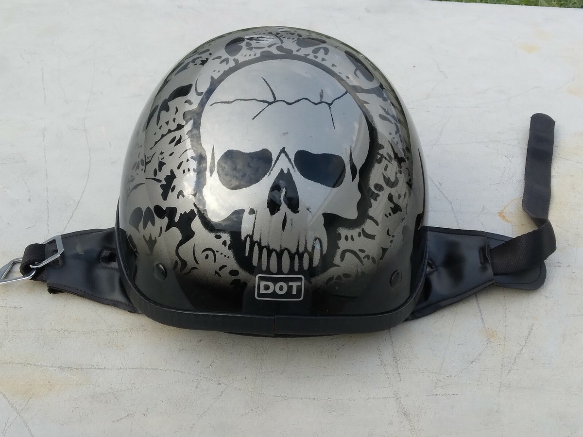 motto_kuma / HEXA Black モットクマ Motorcycle Half Helmet ((M-Medium Black)) Skulls (DOT