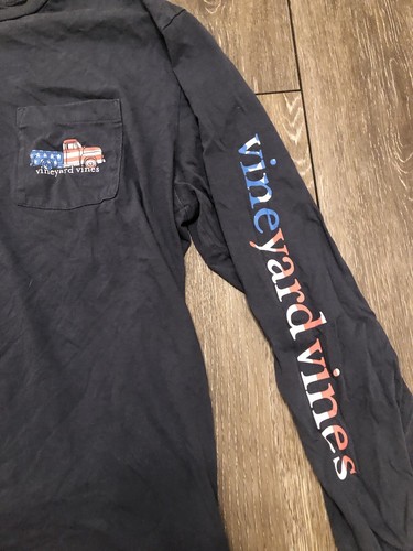 Vineyard Vines Men's Adult Sz M Tee Shirt T Blue American Pick up Truck Athletic - Picture 3 of 5