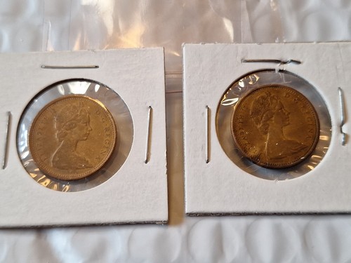 Set of 2 - 1966 Canada 1C Penny Coin Elizabeth II D.G. - KM 59.1 - Bronze/Copper - Picture 24 of 24