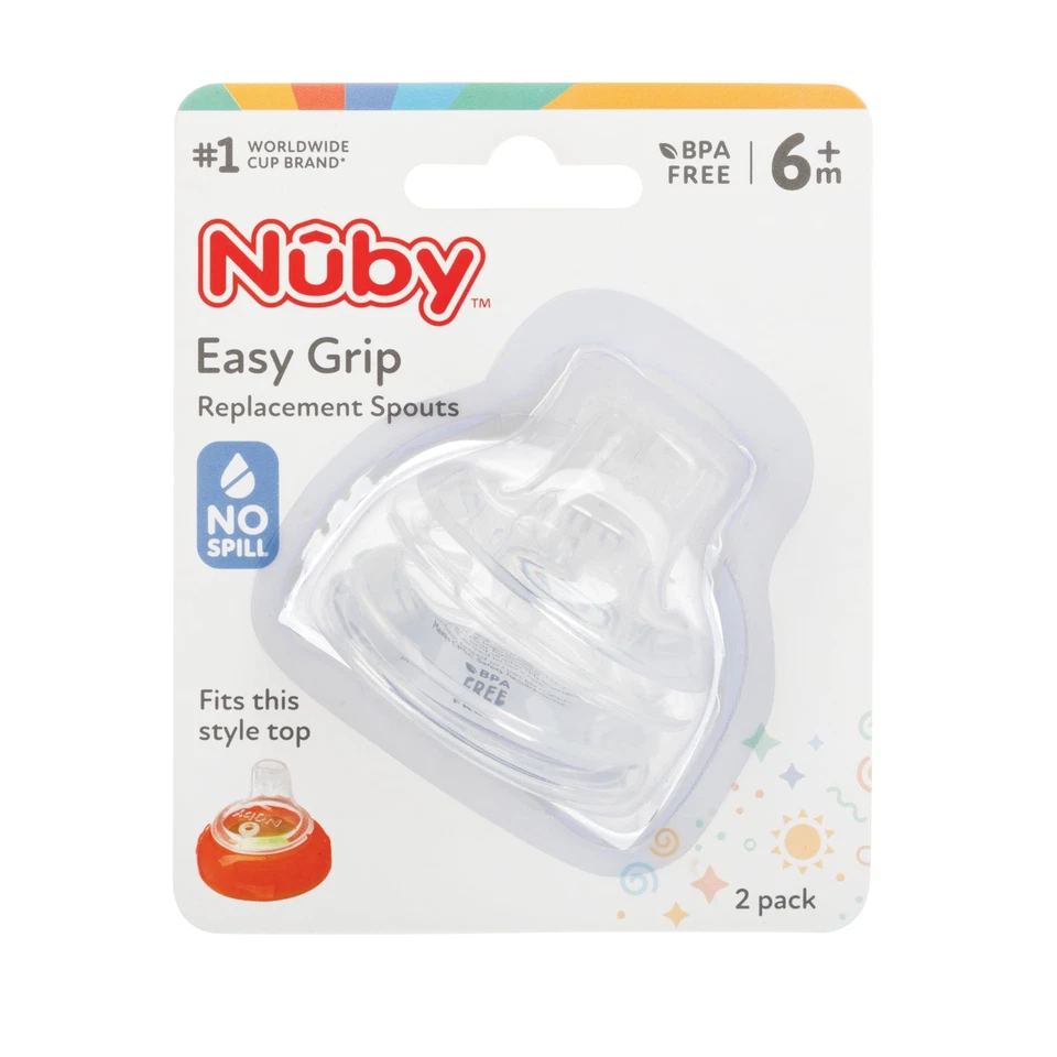 Paquete de 2 boquillas de silicona de repuesto Nuby para tazas Nuby seleccionadas Foto 3 de 4