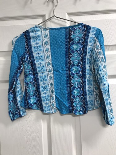 Justice Grey Hooded Sweatshirt & Blue Boho Top - Size 6/7 - Picture 9 of 11