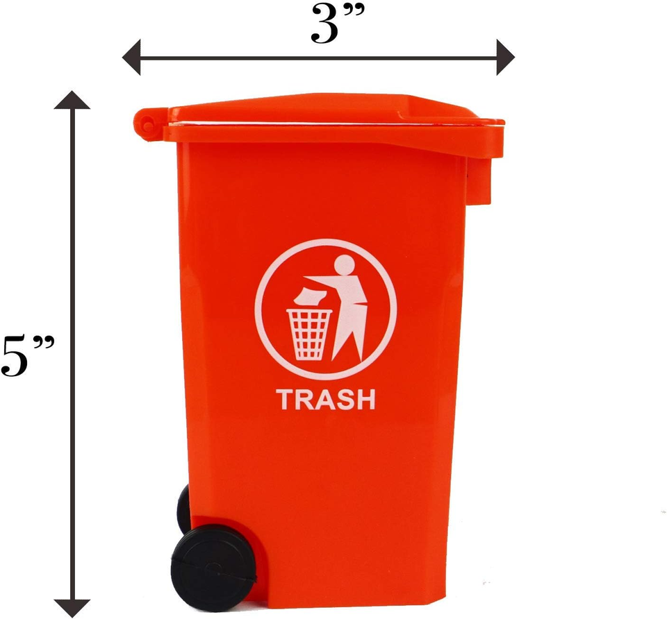 Wiosi Mini Garbage Trash Pen Holder for Desk and Tiny Recycle Bin