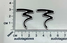 Focal Speaker Badge Custom Made Early Logo  Incised Silver Acrylic Laminate PAIR