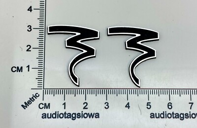 Focal Speaker Badge Custom Made Early Logo  Incised Silver Acrylic Laminate PAIR