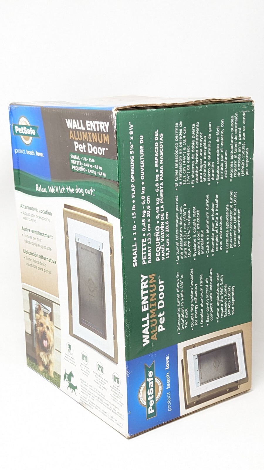 NEW PetSafe Wall Entry Aluminum Pet Door Small Dog 1lb 15lb PPA11